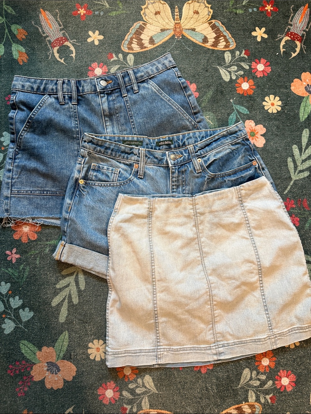 LOT of 3 Wild Fable Denim Shorts and Skirt Size 10